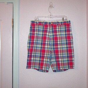 Polo Ralph Lauren Shorts Mens 33 Plaid Cotton 10" Chino Golf Casual Resortwear